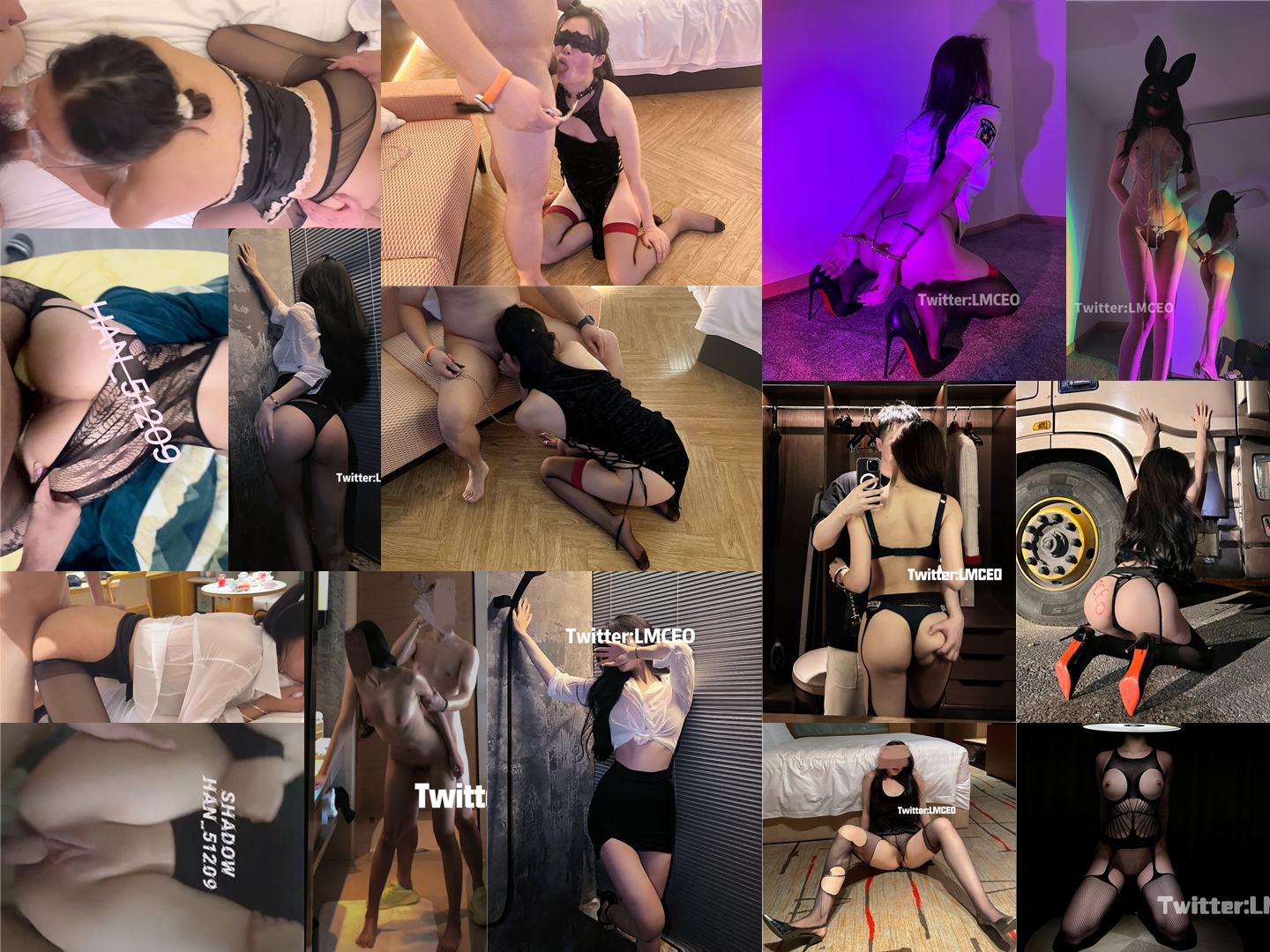 LMCEO約啪調教翹臀尤物車內扣穴露出野戰酒店3P虐肏／綠帽淫妻瓊久與單男開房穿黑絲情趣前後夾擊騎乘口爆等 720p