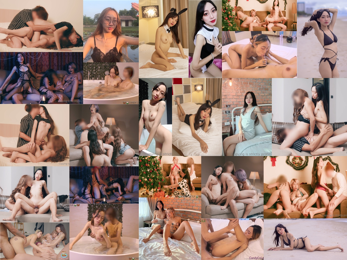 暹羅眼鏡妹｜糖果可乐｜Hoshimeow｜淫樂轟趴合輯Ⅰ 白天池塘舔擼雞巴無套啪啪口爆 邀數好友沙發扣穴挑逗共享雞巴等 22V