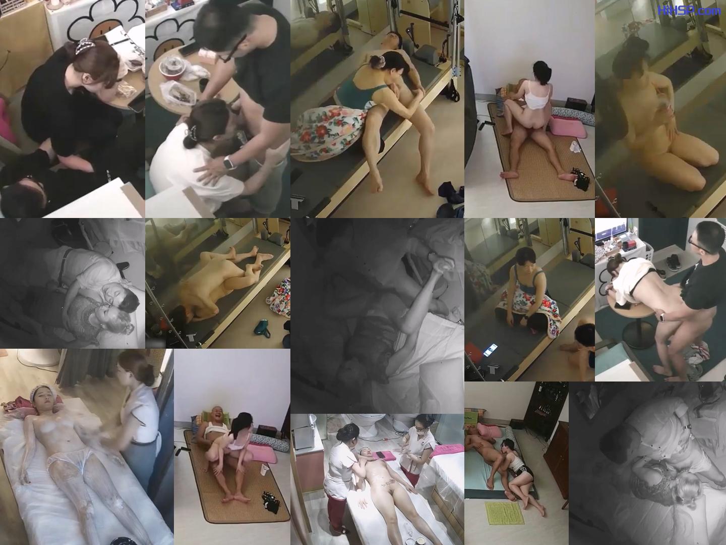 駭客偷窺畫室老闆與女職員偷情午休時口硬雞巴連幹數炮／瑜伽教練約眼鏡男館內脫光衣物舔擼肉棒插開雙腿無套抽插等 720p